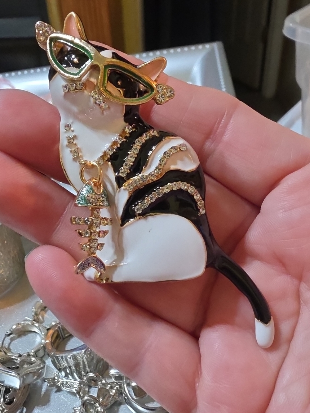 A24- Blingy Cat Brooch!